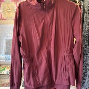 Lululemon Athletica Red Merlot sights seen Jacket Sz 12
